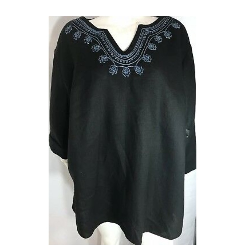 Plus Size Linen Blouse Lord & Taylor 3X